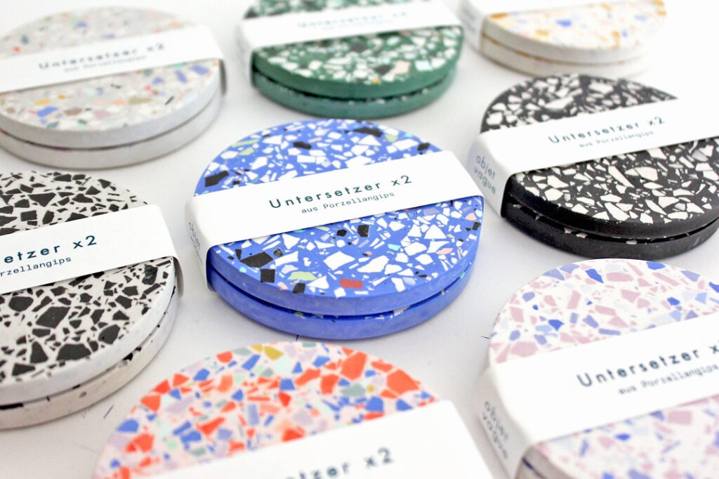 Terrazzo Untersetzer in verschiedenen Farben